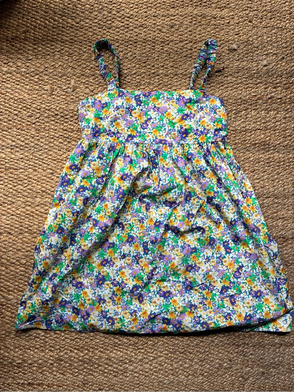 Zara Floral Sundress in Purple, Yellow, Green, White